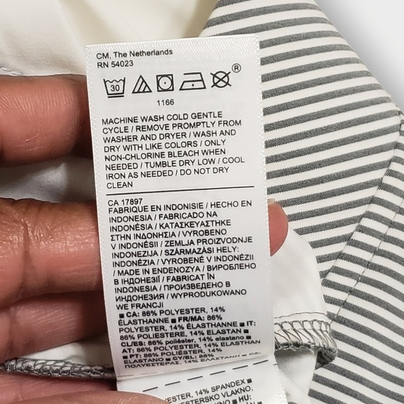 Athleta Brooklyn Textured Ankle Pants Grey Stripe Women's Size 10 Athleisure - Picture 6 of 11